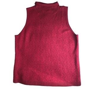 ELLEN TRACY Mock Turtleneck Shell Sweater Sleeveless Fine Moreno Wool & silk EUC